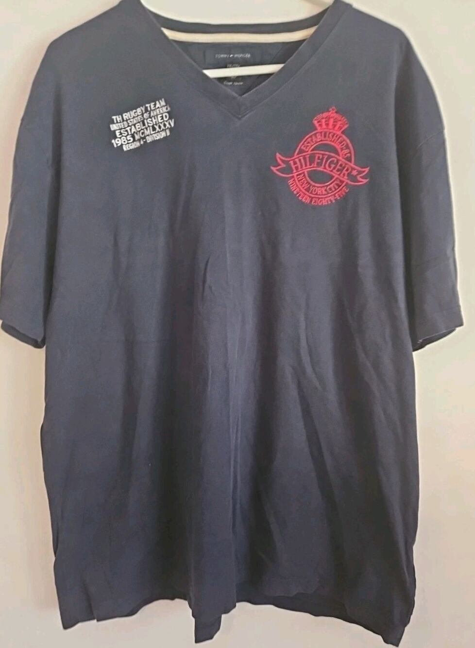 Tommy Hilfiger Tshirt Mens Sz 2XL Rugby Team USA 1985 Region 4 Div II